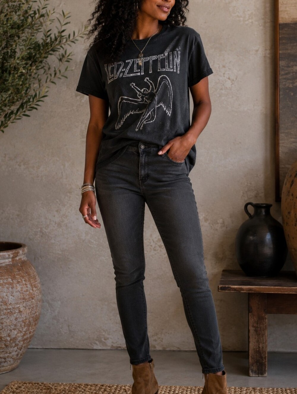 Women's Slim High-Rise Jeans in Charcoal Gray